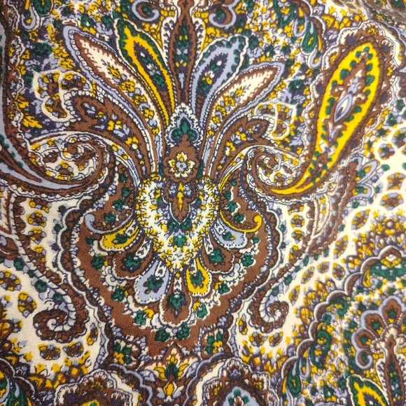 J. Crew Paisley Pencil Skirt in Navy, Mustard, Cream, Brown, Stretch, POCKETS - Picture 3 of 7